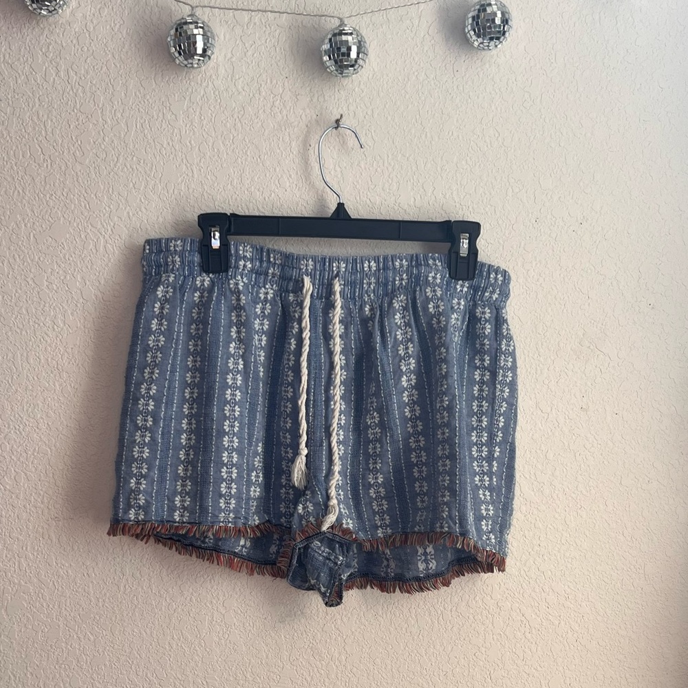Hippie Drawstring Patterned Shorts Size L